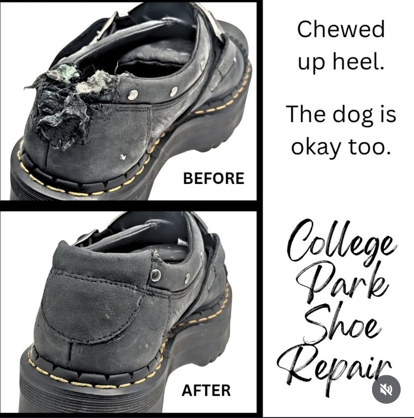 Heel repair — before and after