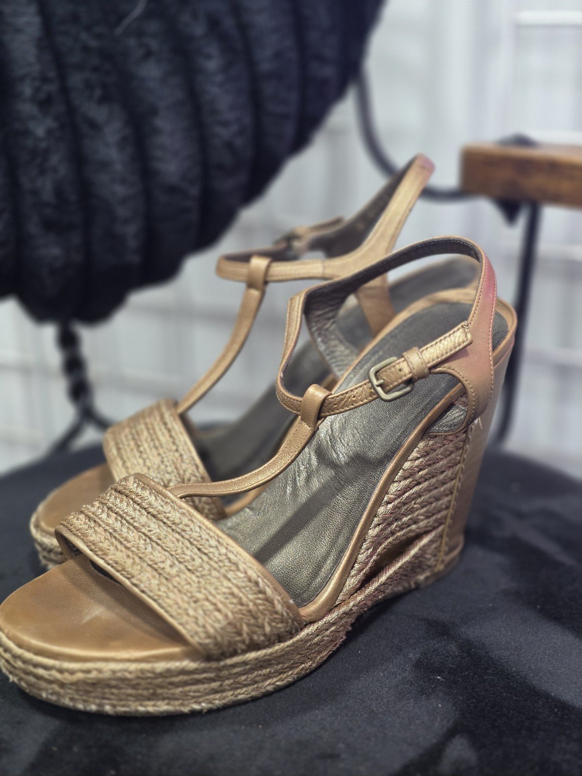 Women's shoes brought in for repair at College Park Shoe Repair